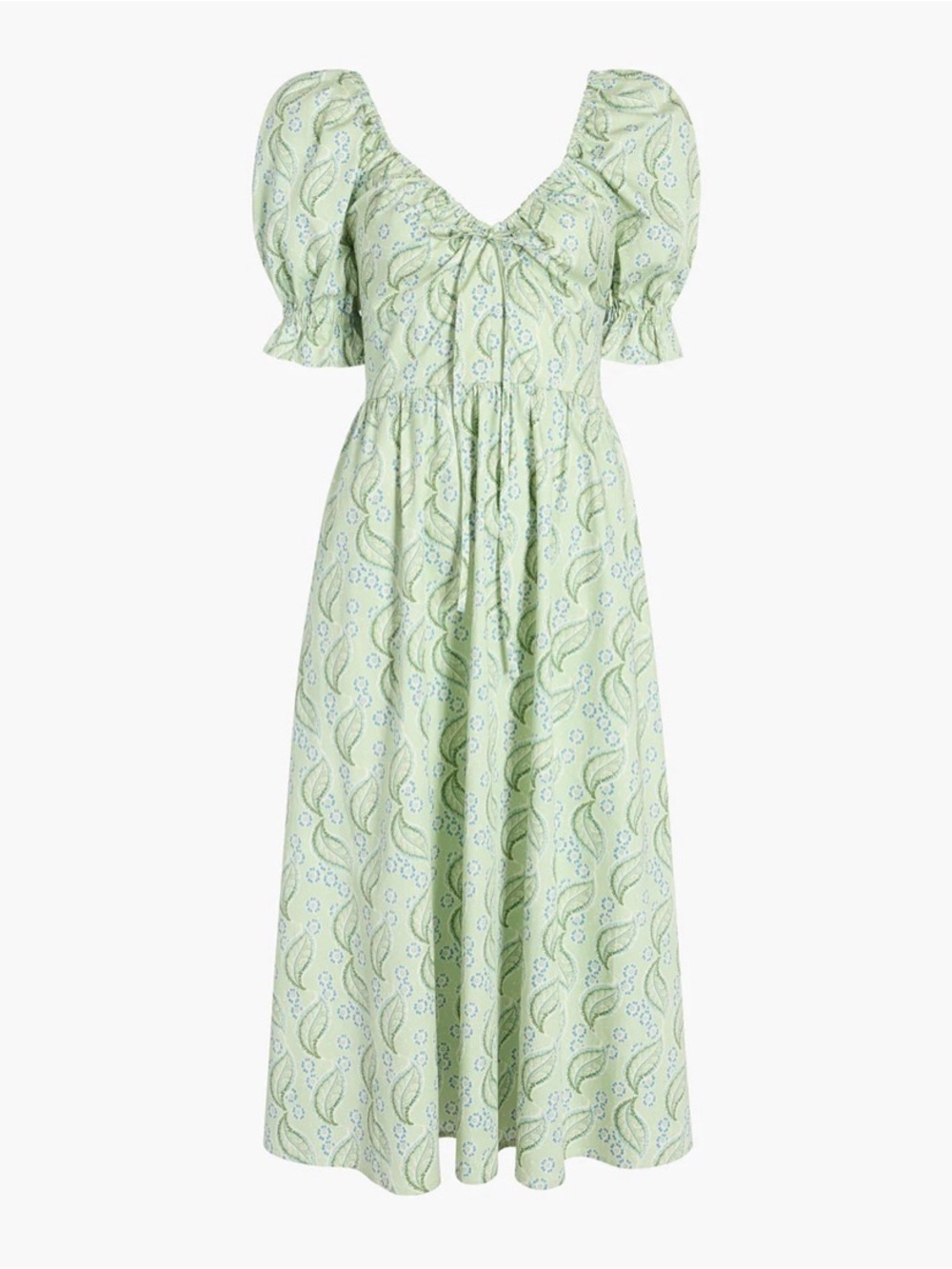 Hill House Ophelia Dress In Green Floral Eucalyptus Size XXL NWT